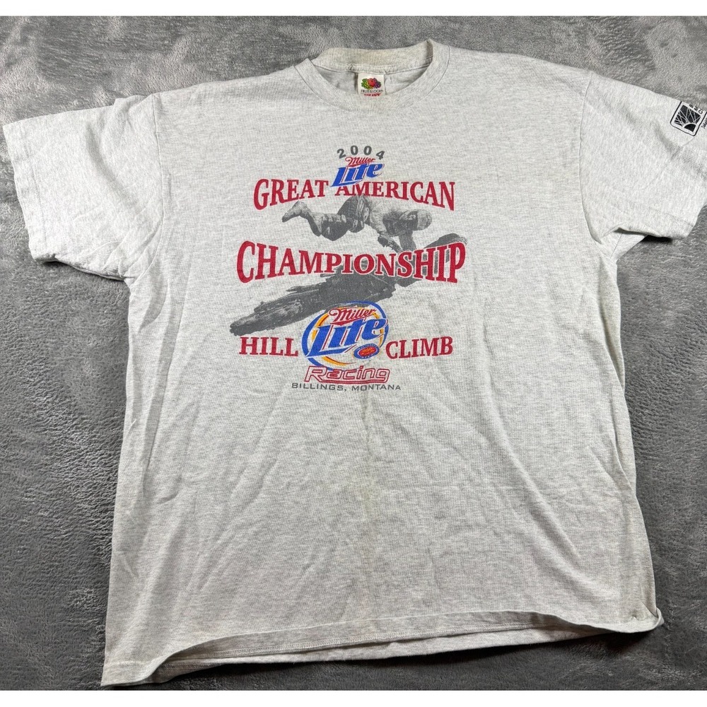 Vtg 2004 Miller Lite Great American Championship Hill Climb T-Shirt L